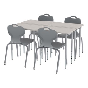 Rectangle Collaborative Desk w/ Curved Edge - Grouped