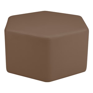 Shapes Series II Vinyl Soft Seating - Hexagon (18" High) - Chocolate Smooth Grain