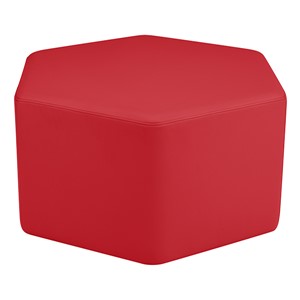 Shapes Series II Vinyl Soft Seating - Hexagon (18" High) - Red Smooth Grain