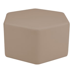 Shapes Series II Vinyl Soft Seating - Hexagon (18" High) - Taupe Smooth Grain