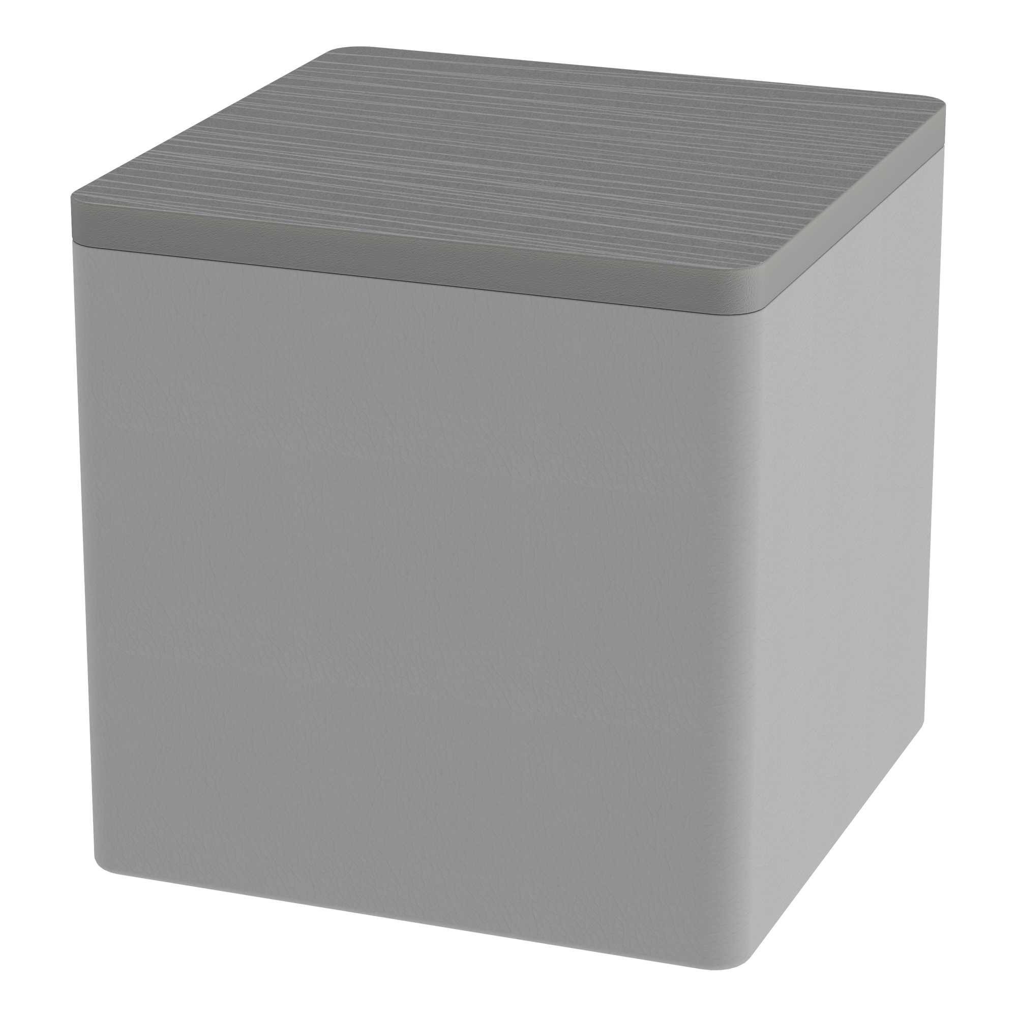 Shapes Series II Soft Seating w/ Tabletop - Cube - Light Gray Smooth Grain w/ Cosmic Strandz Tabletop