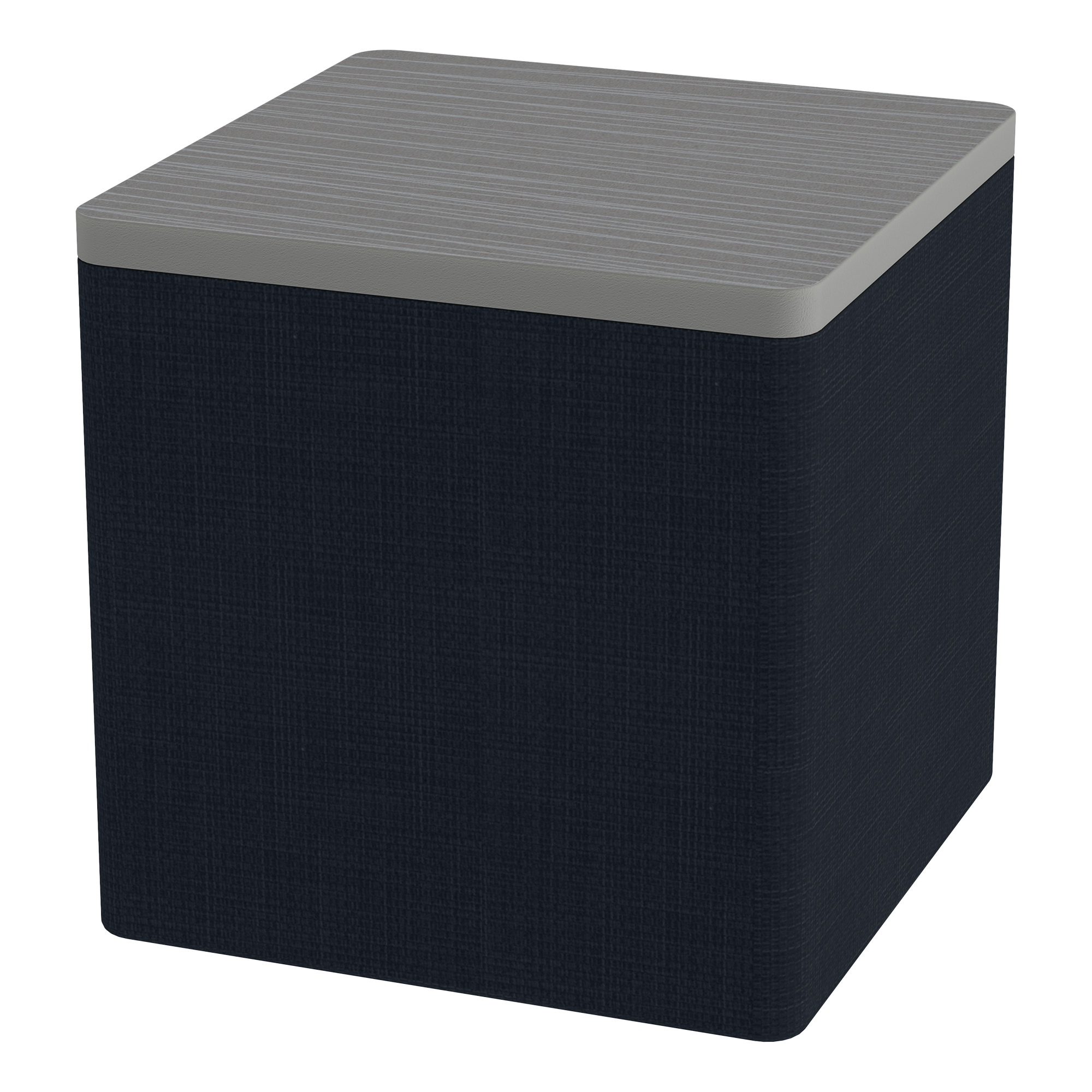 Shapes Series II Soft Seating w/ Tabletop - Cube - Midnight Crosshatch w/ Cosmic Strandz Tabletop