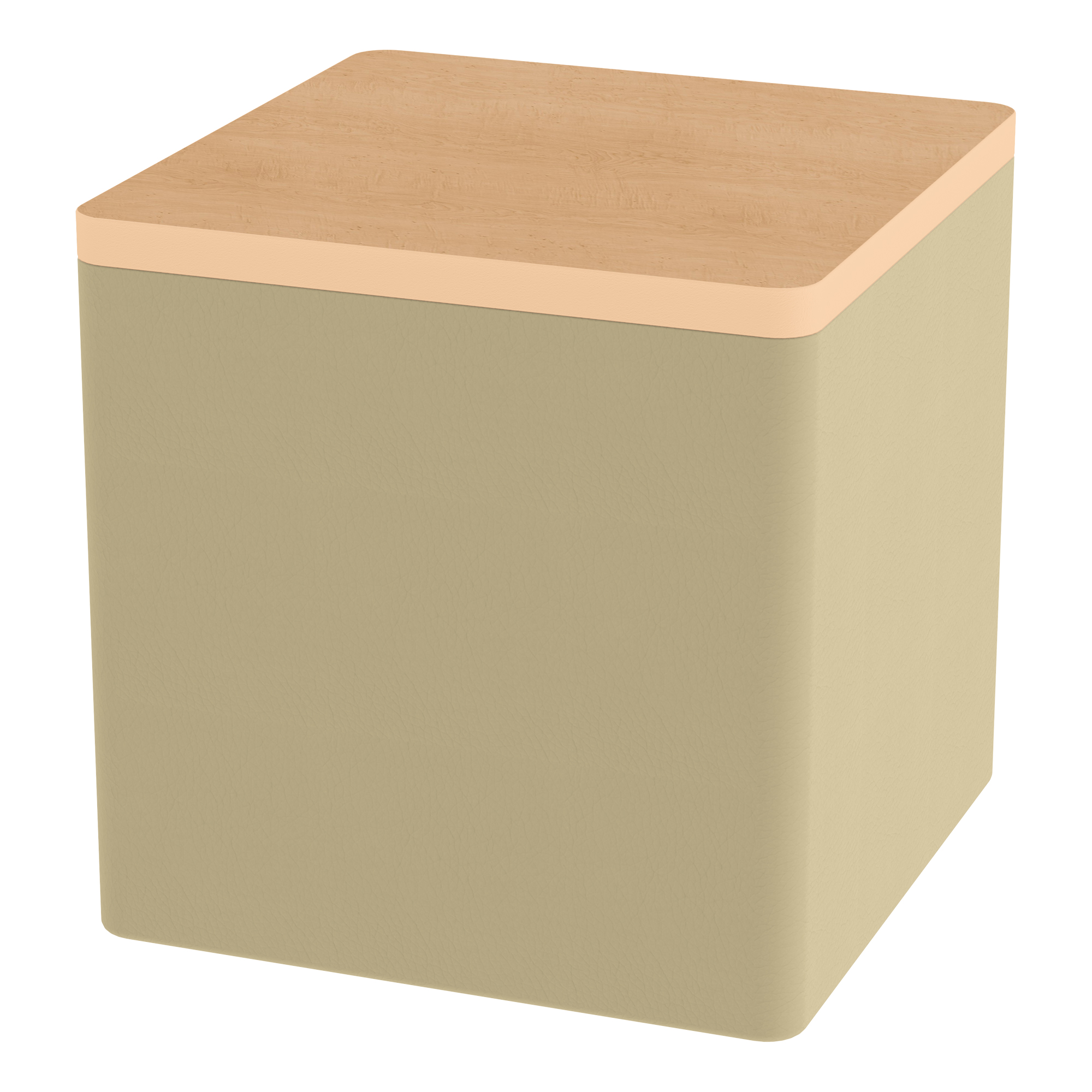 Shapes Series II Soft Seating w/ Tabletop - Cube - Sand Smooth Grain w/ Maple Tabletop