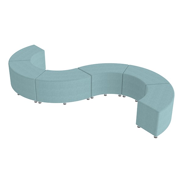 Shapes Series II Vinyl Soft Seating - 18" S-Curve (Pack of Six) - Blue (Shown w/ optional 2" legs)