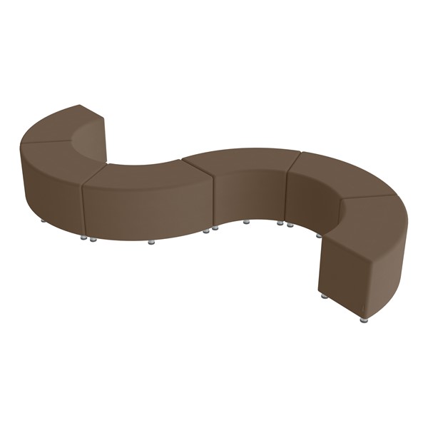 Shapes Series II Vinyl Soft Seating - 18" S-Curve (Pack of Six) - Chocolate (Shown w/ optional 2" legs)