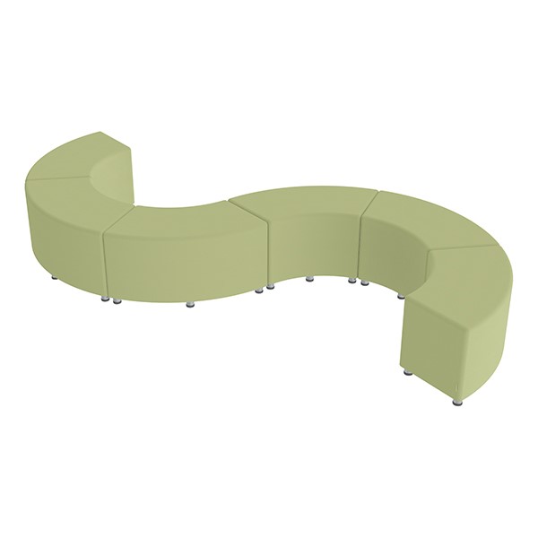 Shapes Series II Vinyl Soft Seating - 18" S-Curve (Pack of Six) - Fern Green (Shown w/ optional 2" legs)