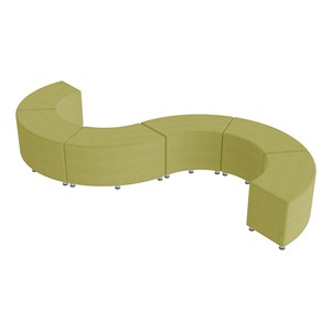 Shapes Series II Vinyl Soft Seating - 18" S-Curve (Pack of Six) - Green (Shown w/ optional 2" legs)