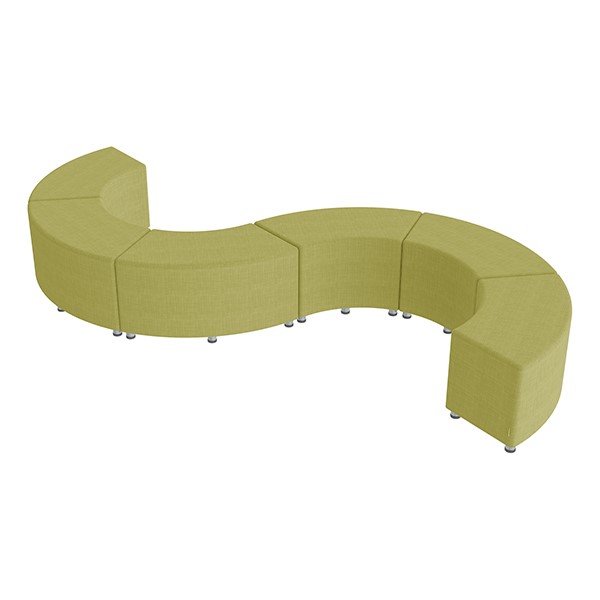 Shapes Series II Vinyl Soft Seating - 18" S-Curve (Pack of Six) - Green (Shown w/ optional 2" legs)