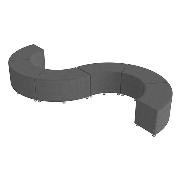 Shapes Series II Vinyl Soft Seating - 18" S-Curve (Pack of Six) - Gray (Shown w/ optional 2" legs)
