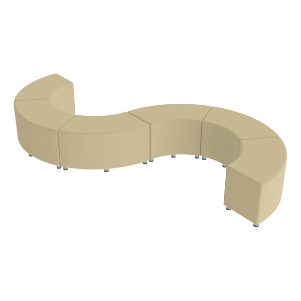 Shapes Series II Vinyl Soft Seating - 18" S-Curve (Pack of Six) - Sand (Shown w/ optional 2" legs)