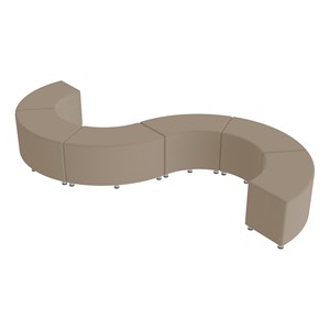 Shapes Series II Vinyl Soft Seating - 18" S-Curve (Pack of Six) - Taupe (Shown w/ optional 2" legs)