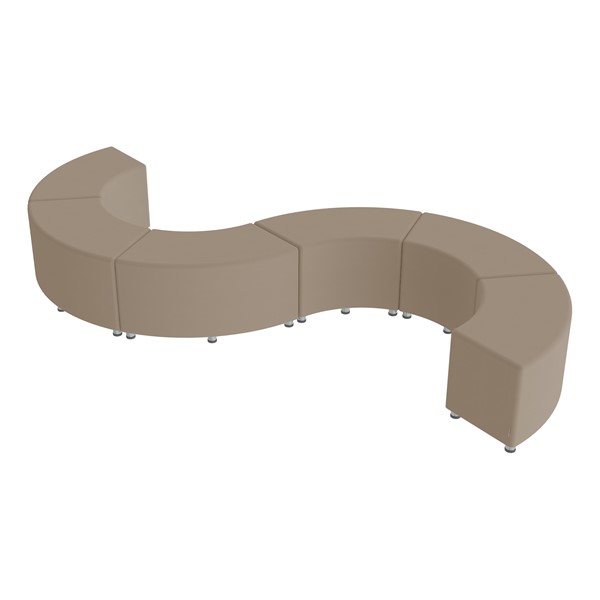 Shapes Series II Vinyl Soft Seating - 18" S-Curve (Pack of Six) - Taupe (Shown w/ optional 2" legs)