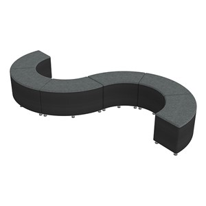Shapes Series II Designer Soft Seating - 18" H S-Curve (Pack of Six) - Atomic/Black