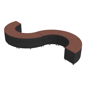 Shapes Series II Designer Soft Seating - 18" H S-Curve (Pack of Six) - Brick/Black