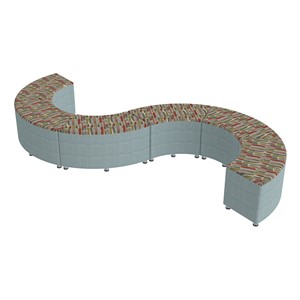 Shapes Series II Designer Soft Seating - 18" H S-Curve (Pack of Six) - Confetti/Blue
