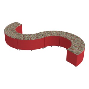 Shapes Series II Designer Soft Seating - 18" H S-Curve (Pack of Six) - Confetti/Red