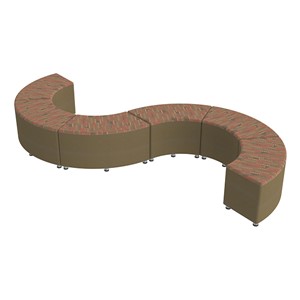 Shapes Series II Designer Soft Seating - 18" H S-Curve (Pack of Six) - Dark Latte/Chocolate