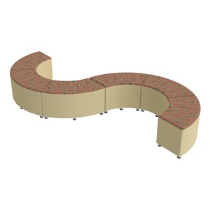 Shapes Series II Designer Soft Seating - 18" H S-Curve (Pack of Six) - Dark Latte/Sand