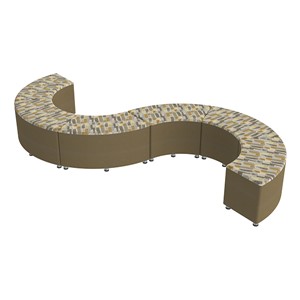Shapes Series II Designer Soft Seating - 18" H S-Curve (Pack of Six) - Desert/Chocolate