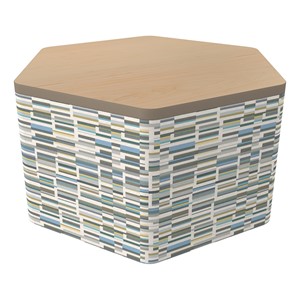 Shapes Series II Soft Seating Modular Table - Hex - Bandwidth Circuit w/ Maple Top
