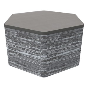 Shapes Series II Soft Seating Modular Table - Hex - Sirocco Shoal w/ Cosmic Strandz Top