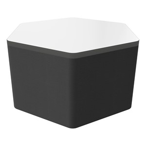 Shapes Series II Soft Seating Whiteboard Tabletop - Hex (18" High) - Black Smooth Grain