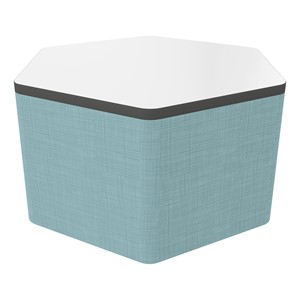 Shapes Series II Soft Seating Whiteboard Tabletop - Hex (18" High) - Blue Crosshatch