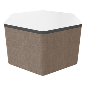 Shapes Series II Soft Seating Whiteboard Tabletop - Hex (18" High) - Brown Crosshatch