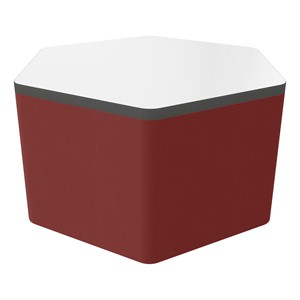Shapes Series II Soft Seating Whiteboard Tabletop - Hex (18" High) - Burgundy Smooth Grain