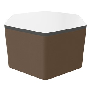 Shapes Series II Soft Seating Whiteboard Tabletop - Hex (18" High) - Chocolate Smooth Grain