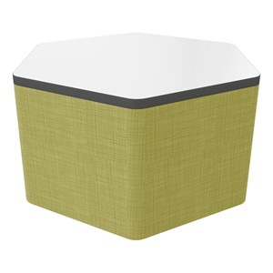 Shapes Series II Soft Seating Whiteboard Tabletop - Hex (18" High) - Green Crosshatch