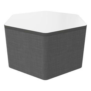 Shapes Series II Soft Seating Whiteboard Tabletop - Hex (18" High) - Gray Crosshatch