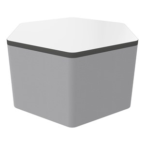 Shapes Series II Soft Seating Whiteboard Tabletop - Hex (18" High) - Light Gray Smooth Grain