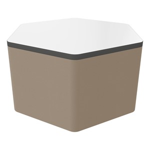 Shapes Series II Soft Seating Whiteboard Tabletop - Hex (18" High) - Taupe Smooth Grain