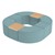 Shapes Series II Vinyl Soft Seating - Donut Set w/ Two Cube Tabletops - Blue Crosshatch Seats w/ Maple Tabletops