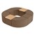 Shapes Series II Vinyl Soft Seating - Donut Set w/ Two Cube Tabletops - Brown Crosshatch Seats w/ Maple Tabletops