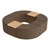 Shapes Series II Vinyl Soft Seating - Donut Set w/ Two Cube Tabletops - Chocolate Smooth Grain Seats w/ Maple Tabletops