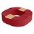 Shapes Series II Vinyl Soft Seating - Donut Set w/ Two Cube Tabletops - Red Smooth Grain Seats w/ Maple Tabletops