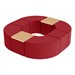 Shapes Series II Vinyl Soft Seating - Donut Set w/ Two Cube Tabletops - Red Smooth Grain Seats w/ Maple Tabletops