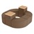 Shapes Series II Vinyl Soft Seating - Donut Set w/ Two Power Dividers - Brown Crosshatch Seats w/ Maple Tabletops