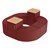 Shapes Series II Vinyl Soft Seating - Donut Set w/ Two Power Dividers - Burgundy Smooth Grain Seats w/ Maple Tabletops