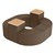 Shapes Series II Vinyl Soft Seating - Donut Set w/ Two Power Dividers - Chocolate Smooth Grain Seats w/ Maple Tabletops