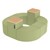 Shapes Series II Vinyl Soft Seating - Donut Set w/ Two Power Dividers - Fern Green Smooth Grain Seats w/ Maple Tabletops