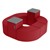 Shapes Series II Vinyl Soft Seating - Donut Set w/ Two Power Dividers - Red Smooth Grain Seats w/ Cosmic Strandz Tabletops