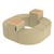 Shapes Series II Vinyl Soft Seating - Donut Set w/ Two Power Dividers - Sand Smooth Grain Seats w/ Maple Tabletops