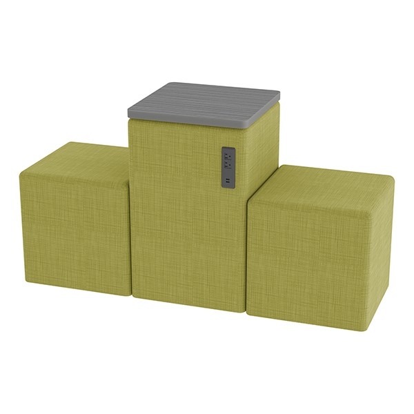 Shapes Series II Vinyl Seating - Power Station - Green Crosshatch w/ Cosmic Strandz Tabletop