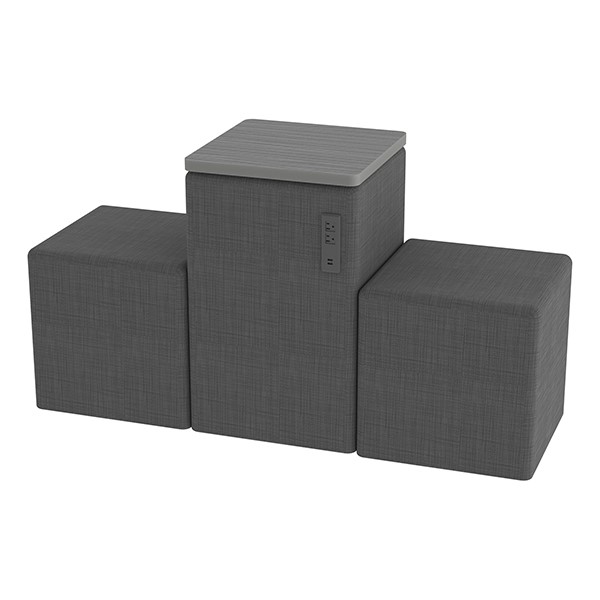 Shapes Series II Vinyl Seating - Power Station - Gray Crosshatch w/ Cosmic Strandz Tabletop