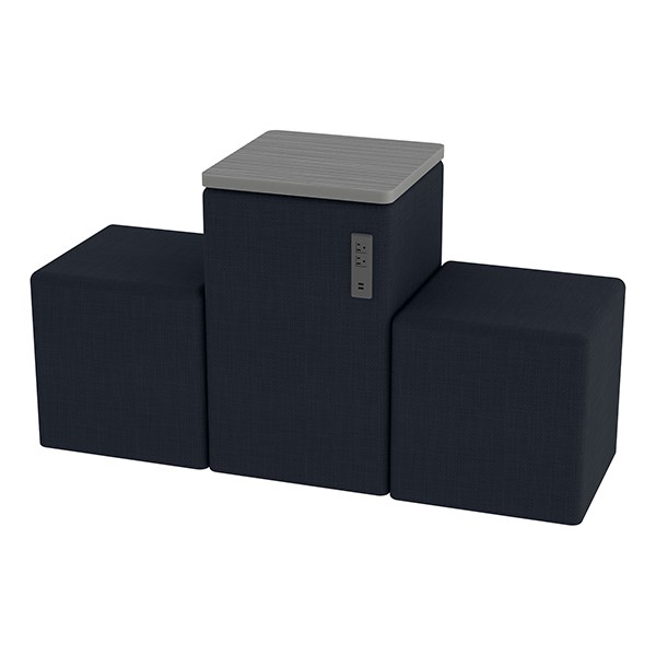 Shapes Series II Vinyl Seating - Power Station - Navy Crosshatch w/ Cosmic Strandz Tabletop