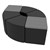 Shapes Series II Vinyl Seating - Table Leaf Set - Black Smooth Grain Seats w/ Cosmic Strandz Tabletops