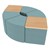 Shapes Series II Vinyl Seating - Table Leaf Set - Blue Crosshatch Seats w/ Maple Tabletops